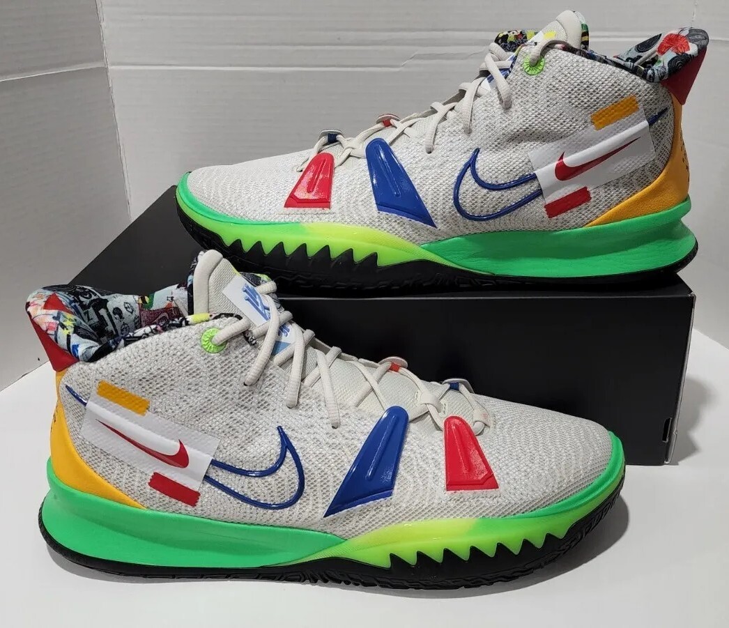 🔥Nike Kyrie 7 Visions Light Bone Royal White Men's Sz 18