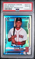 Miguel Bleis - 2021 Bowman Chrome Prospects Refractor  PSA 10  #204/499