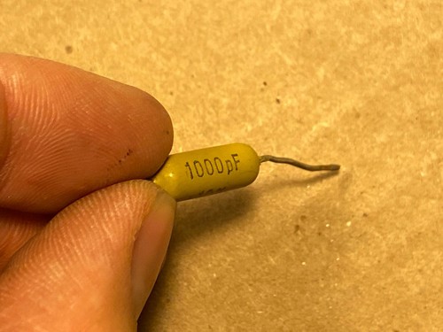 Vintage Mullard .001 uf 400v Mustard Treble Bleed Capacitor Guaranteed (Qty Ava) - Picture 2 of 5
