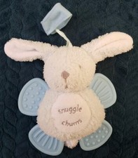 Snuggle Chums blue Puppy Dog soft toy rattle teether hanging Toys R Us bunny