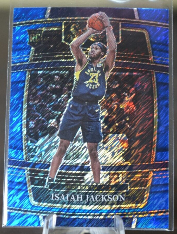 ISAIAH JACKSON 2021-22 Panini Select BLUE SHIMMER Prizm ROOKIE #55 Pacers MT-GEM