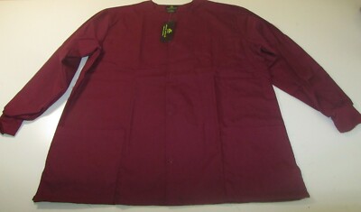 NATURAL UNIFORMS WOMEN'S WARM UP SCRUB JACKET BURGUNDY SMALL NEW WITH TAGS!