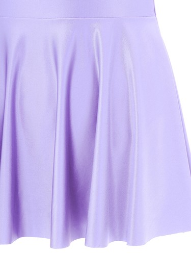 Sexy Para mujeres Sin mangas Cuello en U Tanque Patinador Vestido Aceitoso Brillante Plisado Mini Vestido - Imagen 45 de 106