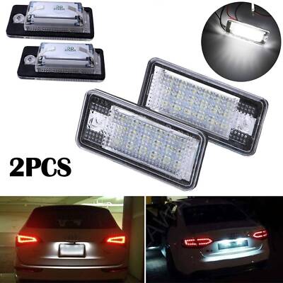 2x LED License Number Plate Light Lamp Bulbs For Audi A3 S3 A4 A6