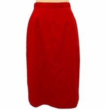 1980  s Vintage Bright Red Pencil Skirt, Above Knee Length, 26  Waist, Bombshell 