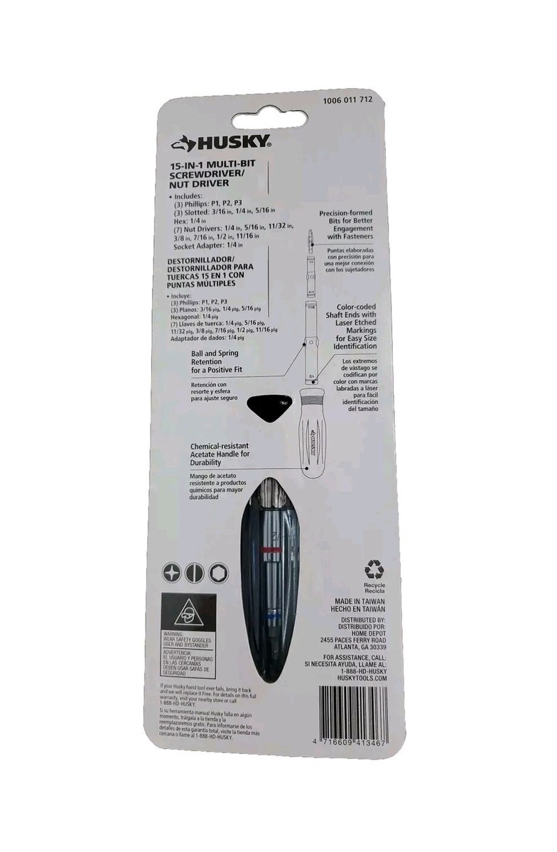 Husky - 1006011712 - 15-in-1 Screwdriver/Nut Driver | eBay