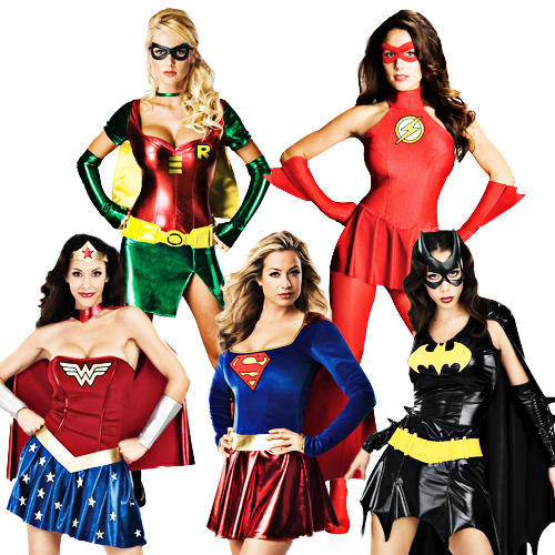 Superhero Costume Ladies Fancy Dress Womens Comic Book Adult Costume  - Photo 1 sur 17