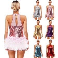 Womens Ballet Festival Jazz Ballroom Latin Carnival Jumpsuit Skating Dancewear