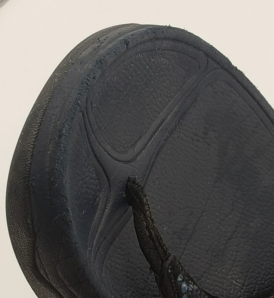 Sandalias FitFlop Acampanadas Puntera Cristal Super Azul Marino Brillante Talla 7 Tangas Azules Foto 3 de 4