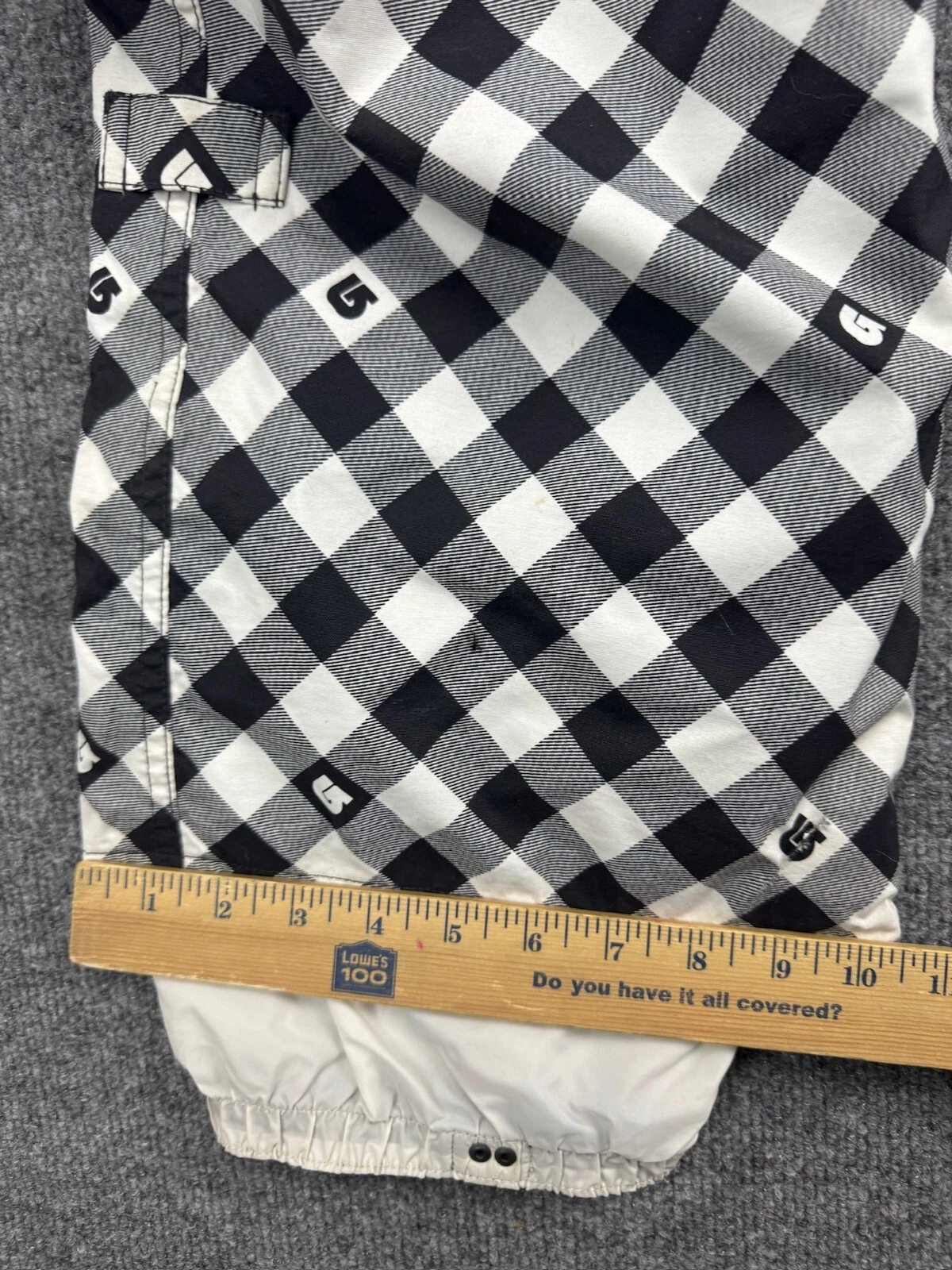 burton bootcut check pockets pants