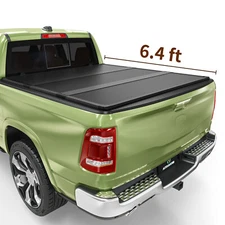 6.4FT Hard 3-fold Tonneau Cover For 2003-2025 Dodge Ram 1500 2500 3500 w/ Lamp