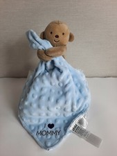 Child of Mine Carters Blue Lovey Lovie Plush Monkey I Love Mommy Satin Blanket