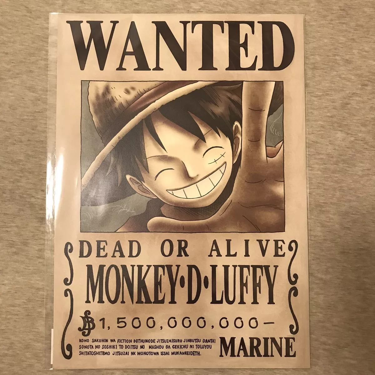 ONE PIECE WANTED POSTER Monkey D Luffy OFFICIAL MUGIWARA STORE LIMITED  Japan JP