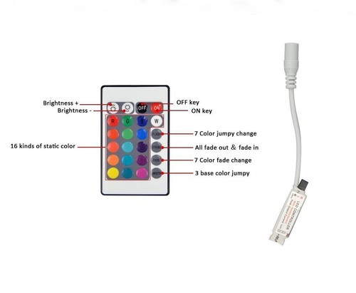 24 Keys LED IR RGB Mini Remote Controller for SMD 3528 5050 LED Strip - Imagen 5 de 8