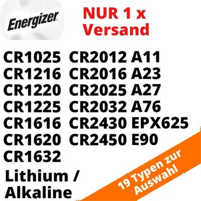 Energizer Lithium und Alkaline Knopf- und Rundzellen 1,5 V 3,0 V 6,0 V 12,0 V