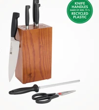 ZWILLING Four Star Eco 7pc Knife Block Set Premium German Steel Kitchen Tools
