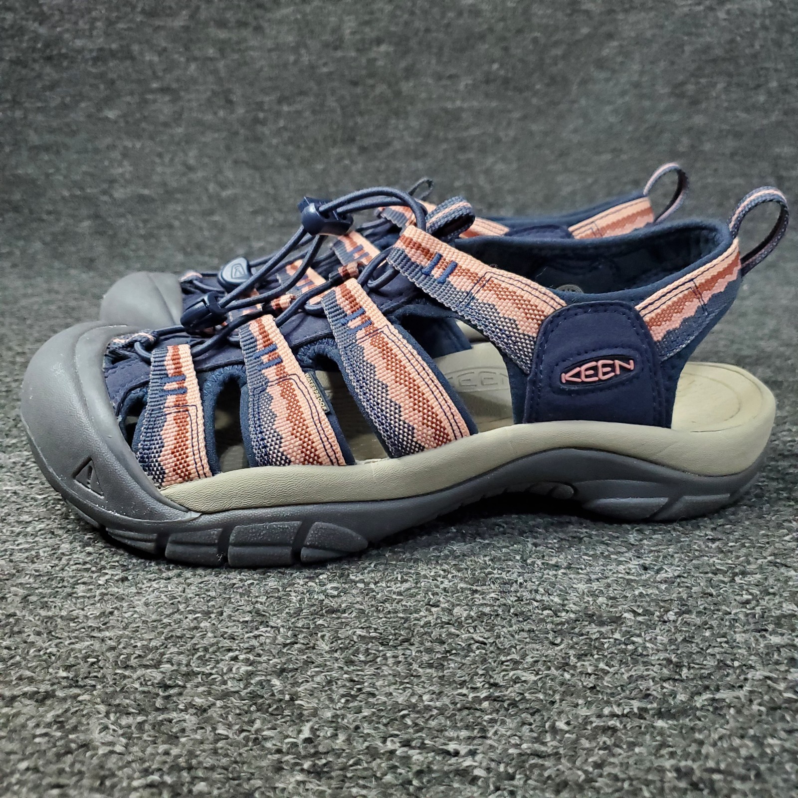 Sandali Keen donna US 9 5 EU 40 blu navy rosa alba Newport H2 slip on 1023967