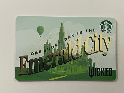 unbenutzte US Starbucks Card Sammelkarte Gift Card Emerald City Wicked