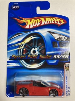 HOT WHEELS 2006 #33 FIRST EDITIONS FERRARI F430 SPIDER PR5 WHEELS NICE RED