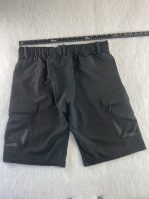 MTB Men's Black Softshell Cargo Shorts Biker Front Zipper Pockets Size XL biker