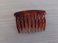 Vintage Made In France Brown Plastic Single Hair Comb 3"