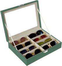 8-Slots Sunglasses Case Organizer Eyeglass Glasses Display Holder Collector