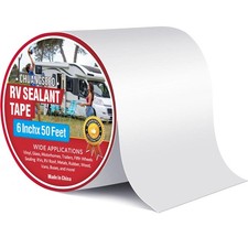 CHUANGSEED RV Roof Tape White, 6 Inch X 50 Feet, Sealant Patch Repair for Camper