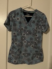 PREMIERE LADIES FLORAL SCRUB TOP SIZE S