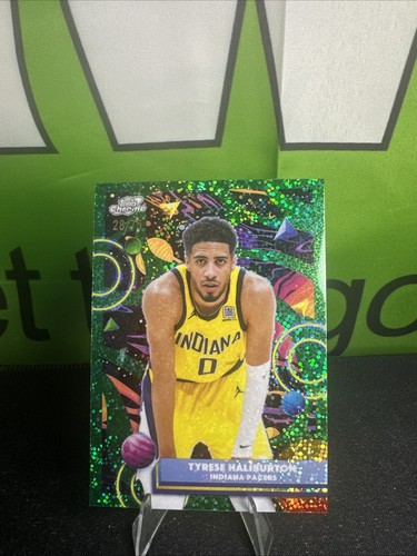 2025-26 Topps Cosmic Chrome #90 Tyrese Haliburton Green Space Dust Refractor /75