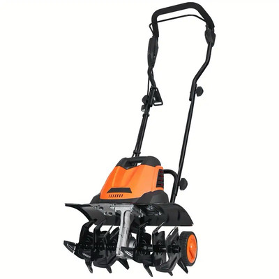 Electric Tiller - 12 Amp, 18'' Wide, 3.94'' Deep, Corded Cultivator with Tines