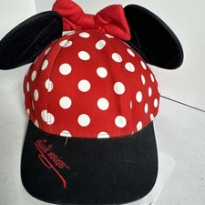 Disneyland Kid  s Hat MINNIE MOUSE EARS Red Polka Dot Snap Back Youth Cap