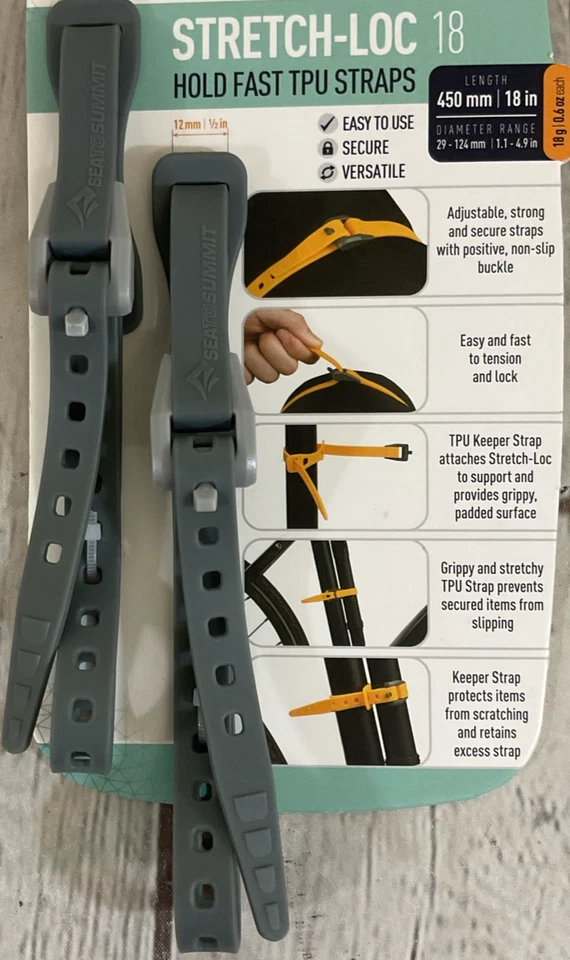 Sea To Summit Stretch Loc Sujeción Rápida Segura TPU Correas Forma de Calor Retención Gris Foto 4 de 4