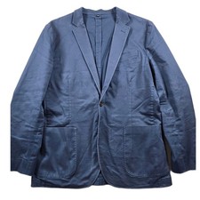 J.Crew Blazer Mens 42 42R Blue Cotton Stretch Two-Button Ludlow Sport Coat