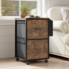 Filing Cabinet with 2 Drawers and Side Storage Bag, Under-Desk Design for Office