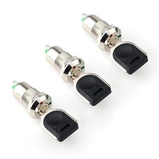 3 Pack Mini Electric Key Switch ON-Off 2 Position Terminal Keyswitch Rotary... 