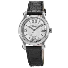 New Chopard Happy Sport 30mm Floating Diamonds Women's Watch 278573-3011