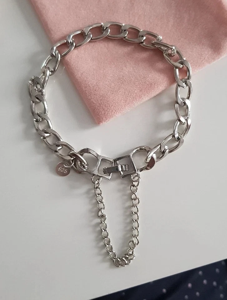 Edles Bettel ARMBAND 925 SILBER Charm Zirkonia PANZER ARMKETTE Armreif Anhänger - Bild 2 von 4