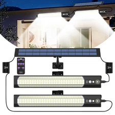 Solar Pendant Lights Dual Heads, Solar Shed Lights for Chicken Coop Gazebo Barn