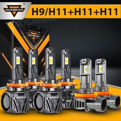 AUXBEAM LED Headlight H9/H11 High H11 Low Beam H11 Fog Light 6500K 3000K CANBUS