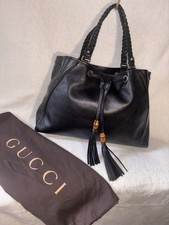 GUCCI Peggy Leather Shoulder Tote Bag Black *NWT*