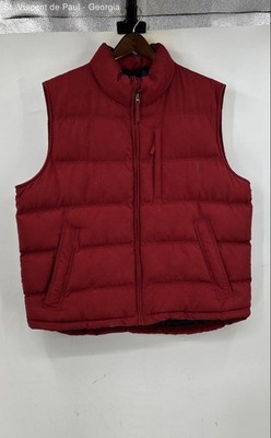 St. Johns Bay Red Quilted Insulated Puffer Full Zip Puffer Vest Men's XL Pockets