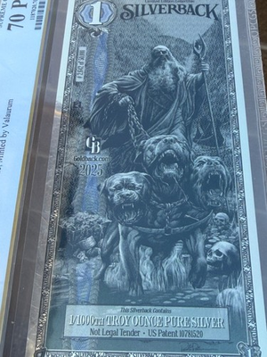 #ad PCGS Silverback Hades Olympus .999 PURE Silver 1 1000 Troy oz. Blue 70 GEM PPQ $297.42