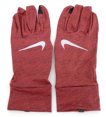 Nike Fleece Gloves Men's Large Running Dri-Fit Touch Screen Heather Cedar/Silver