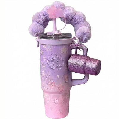 Starbucks China 2026 Twilight Sakura 900ml Straw Tumbler w/Charm