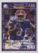 2021 Leaf Pro Set Metal 1989 Purple Crystals 15/30 Trevon Grimes Auto 3h1