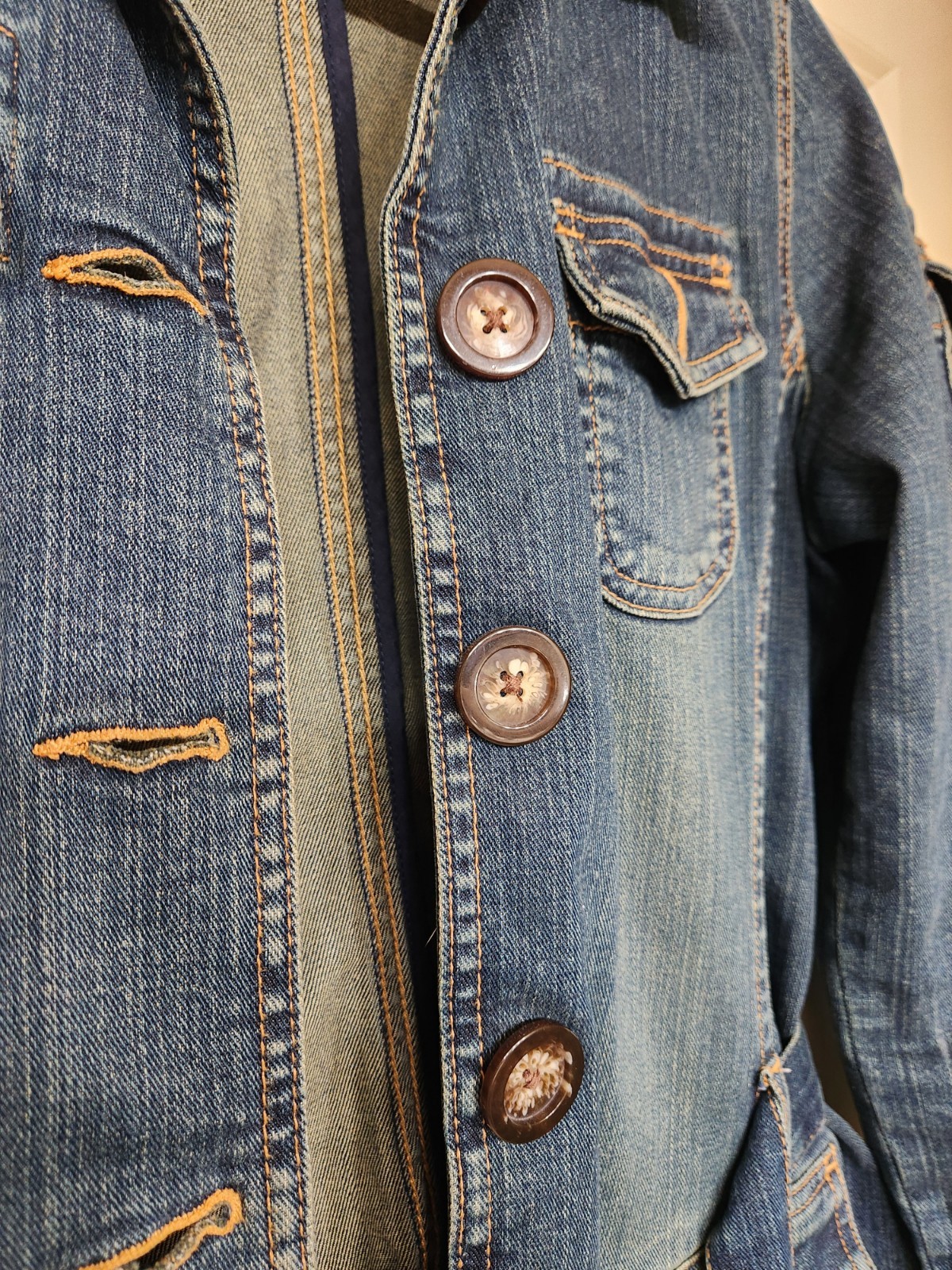 Vintage Jean  belted denim Jacket, medium Mossimo… - image 3