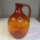 Blenko Amberina Crackle Glass Jug #417