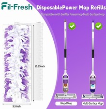Fil-Fresh PowerMop Refills for Swiffer, Unscented Multi-Surface 12/24/36/48 Ct