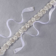 Luxury Crystal Pearl Bride Sashes Vintage Rhinestone Applique Wedding Dress Belt