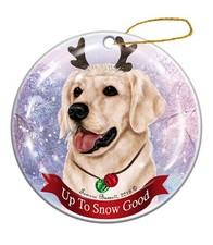 Holiday Pet Gifts Golden Retriever White Dog Porcelain Christmas Ornament